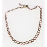 9ct gold curb link watch chain with metal claw, 22.9g gross.