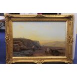 JOSEPH PAUL PETTIT FL1845-1880. D.1882). On the Cumberland Coast (?) Oil on canvas. 60cm x 90cm.