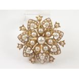 Victorian gold star brooch / pendant with pearls probably 15ct. Condition Report.