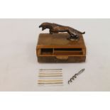 1950's Jaguar car mascot corkscrew bottle opener,