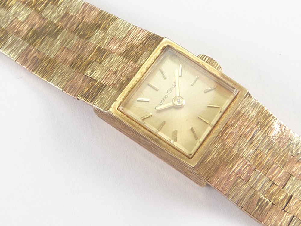 Lady's Bueche Girod 9ct coloured gold bracelet watch c 1980's. Condition Report. - Image 2 of 4