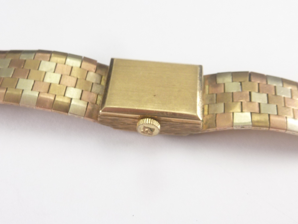 Lady's Bueche Girod 9ct coloured gold bracelet watch c 1980's. Condition Report. - Image 4 of 4