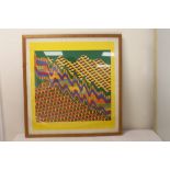 Eduardo Paolozzi (1924-2005) abstract Op Art colour print, unsigned, 60cm x 57.5cm.