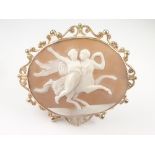 Victorian cameo brooch with pierced gold mount. Condition Report.