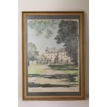 PAT AULD (20th Century School). Traquair House, Peebleshire. Watercolour over pencil. 67cm x 48cm.