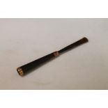 Late 19th century two piece tortoiseshell cigar holder with 9ct gold mounts marked "L & A.O.