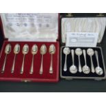 Set of six silver rat tail teaspoons "The British Hall Marks" 1958,