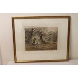 Henry Wilkinson dry point etching depicting a pheasant shoot, signed and numbered 147/200.