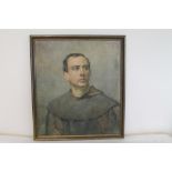 LATE 19th / EARLY 20th CENTURY SCHOOL Portrait of a monk Watercolour 58cm x 51cm Blind stamp with