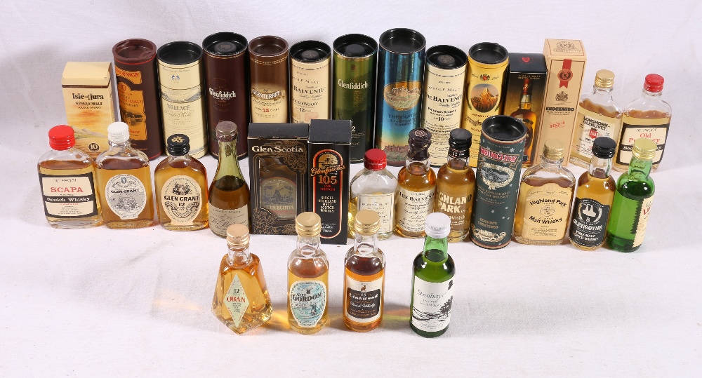 Thirty one Scotch malt whisky miniatures including LITTLEMILL eight year old,
