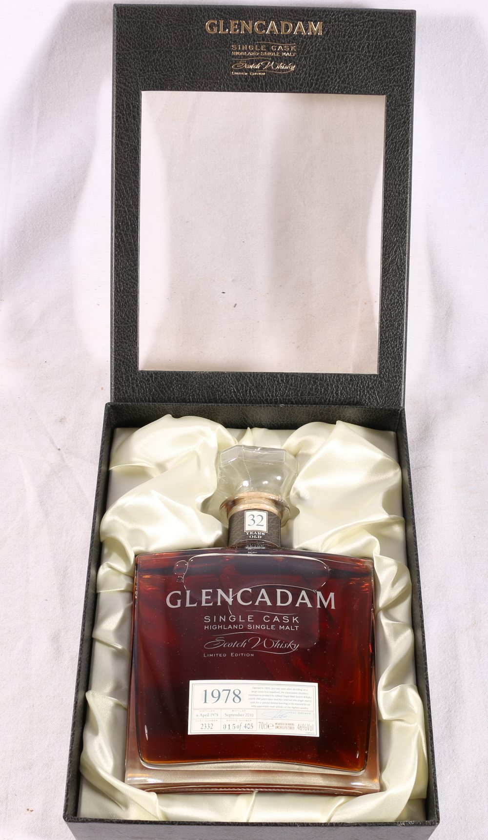 GLENCADAM 1978 thirty two year old Highland single cask single malt Scotch whisky,