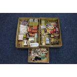 20th century dolls house accessories including furniture, grandfather clock, bathroom suite,