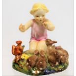 Worcester porcelain figure, "A Woodland Dance", modelled by F. G. Doughty, no. 3076/3, 10.2cm high.