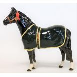 Beswick Collectors Club figure: Champion Welsh Mountain Pony, no. A247, black gloss, 21cm high.