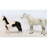 Two Beswick figures: Pinto Pony, 2nd version, piebald gloss, (tiny chip to ear), 16.