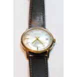 Gent's Garrard Automatic watch, 9ct gold, 1974, on strap, with box.