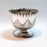 Silver bowl with waved flutes and similar beaded edges, by Finley & Taylor, 1888, 4oz.