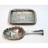 Silver pin tray, embossed, by Heath & Middleton, 1890, 9.