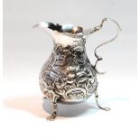 Georgian silver cream jug of pear shape,