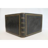 19th century large folio photograph album in black gilt Morocco leather depicting views,