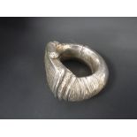 Middle Eastern silver hinged bangle, loaded,