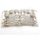 Liberty & Co. silver belt buckle of a typical Art Nouveau openwork from 1899. 11cm x 5.5cm.