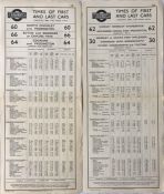 Pair of Metropolitan Electric Tramways (Underground Group) PANEL TIMETABLES dated January 1933,