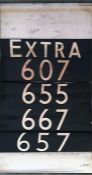 London Transport trolleybus DESTINATION BLIND (route numbers) from Hanwell depôt dated November