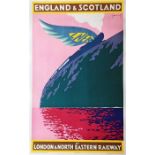 c1930 London & North-Eastern Railway (LNER) double-royal POSTER 'England & Scotland' by Ladislas