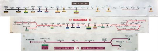 Selection of London Underground LINE DIAGRAMS as fitted inside the cars. These are the paper type