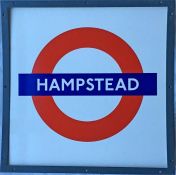 London Underground enamel PLATFORM SIGN from Hampstead station on the Northern Line. This is a