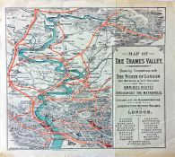 c1900 (estimated) railway MAP OF THE THAMES VALLEY showing connections with the North of London, the