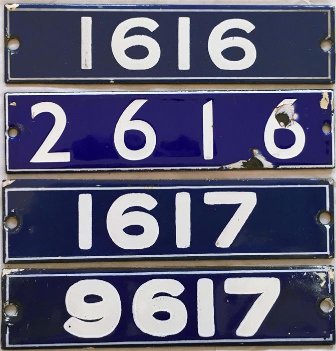 Set of London Underground enamel STOCK-NUMBER PLATES from a 4-car unit of 1962-Tube Stock comprising - Image 2 of 2