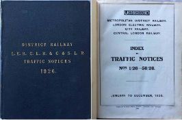 Officialy bound volume of Underground Group TRAFFIC NOTICES (District, London Electric, Central