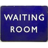 British Railways (Eastern Region) fully-flanged ENAMEL SIGN 'Waiting Room'. Measures 24" x 18" (61cm