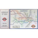 First-year H C Beck London Underground DIAGRAMMATIC CARD MAP. The undated edition with no print-