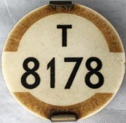 London Tram & Trolleybus Conductor's METROPOLITAN STAGE CARRIAGE BADGE T 8178. Equivalent to PSV