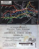 1908 London Underground POSTCARD MAP produced by Waterlow & Sons. Said to be the first publication