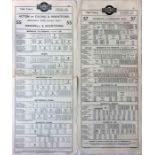 Pair of London United Tramways (Underground Group) PANEL TIMETABLES, one for route 55 and the