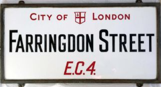 A City of London STREET SIGN from Farringdon Street, EC4, the well-known thoroughfare that runs from