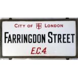 A City of London STREET SIGN from Farringdon Street, EC4, the well-known thoroughfare that runs from