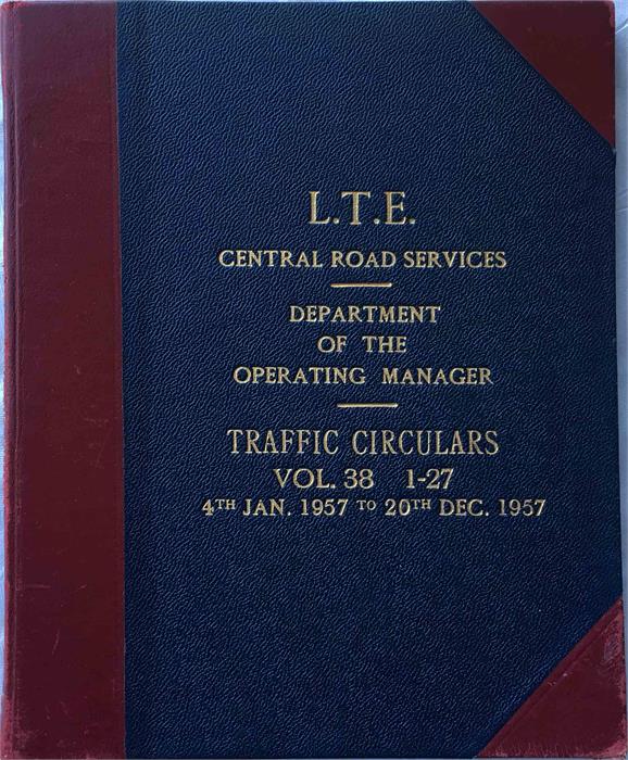 Officially bound volume of London Transport TRAFFIC CIRCULARS (Central Road Services) for the year