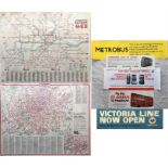 Pair of London Transport quad-royal POSTERS comprising 'London's Railways' and 'Bus Routes' (both