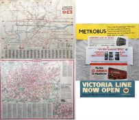 Pair of London Transport quad-royal POSTERS comprising 'London's Railways' and 'Bus Routes' (both