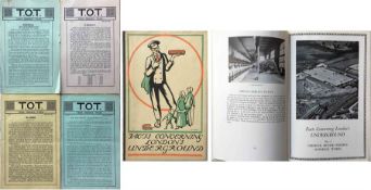 Underground Group PUBLICITY MATERIAL comprising 4 x 1913 issues of the 'TOT - Train, Omnibus,