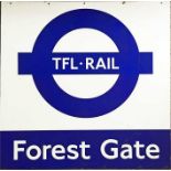 TfL-Rail PLATFORM ROUNDEL SIGN from Forest Gate station on the line from Liverpool Street to