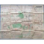 c1931/32 London Underground quad-royal POSTER MAP 'Underground Map of London'. Undated but a box