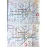 Pair of London Underground POSTER MAPS from 1985 and 1989 respectively. Size: 34.5" x 24.5" (88cm