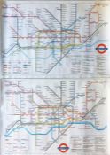 Pair of London Underground POSTER MAPS from 1985 and 1989 respectively. Size: 34.5" x 24.5" (88cm
