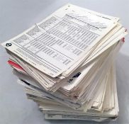 Very large quantity of London Transport bus stop PANEL TIMETABLES from the 1970s/80s/90s. Completely